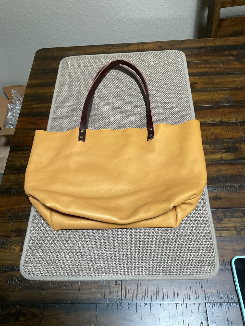 Portland Leather Goods Vintage Classic Tote - Mango Full Grain Leather - GUC